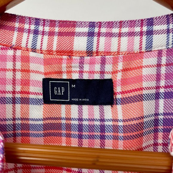 GAP Red and Purple Plaid Women's Top - Picture 6 of 6